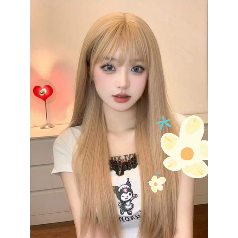 Wig tóc giả vàng lolita jk teen