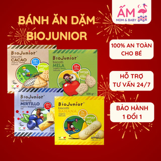 Bánh ăn dặm hữu cơ cho bé bio junior ấm baby 100g - 132g từ 10 tháng tuổi nhiều vị hẫn dẫn ấm gift decor