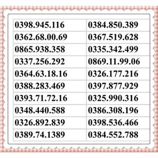 Sim viettel số đẹp