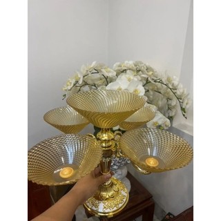 Khay Đựng Bánh Kẹo Pha Lê Trong Suốt Xoay 360 Độ