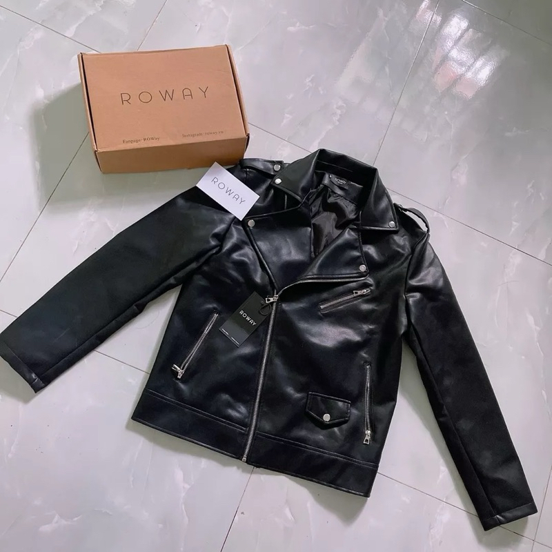 Áo khoác nam da ROWAY chất da PU nhập khẩu cao cấp |Biker