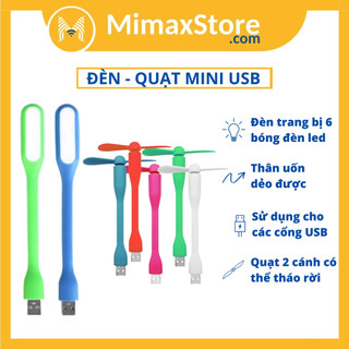 [Hỏa Tốc - HCM] Quạt Cổng USB Mini 2 Cánh Rời Siêu Mát - Đèn LED USB Mini Siêu Sáng | Giao Màu Ngẫu Nhiên | Mimax Store