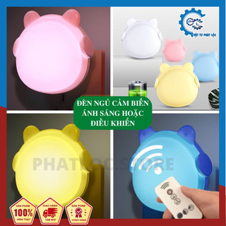  Đèn ngủ đèn led thông minh cảm biến ánh sáng hoặc remote điều khiển hình thỏ đeo tai nghe 