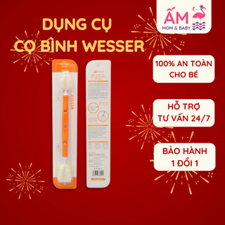 Dụng cụ cọ rửa vệ sinh bình sữa và núm ti wesser 2 đầu đa năng ấm baby