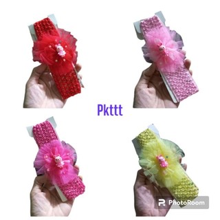 Băng đô cài tóc vải đính hoa cho bé gái