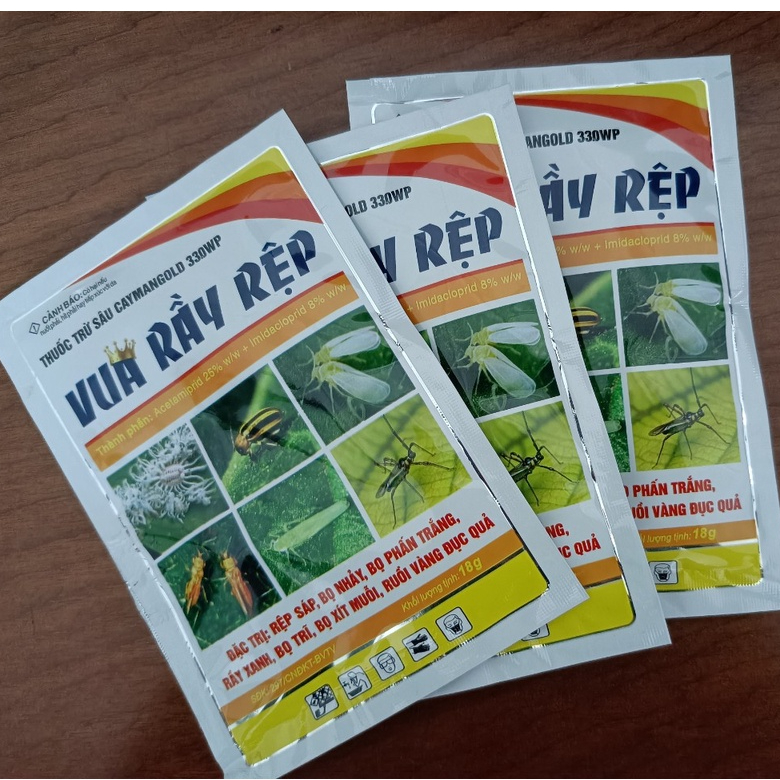 Chế phẩm Vua Rầy Rệp trừ bọ trĩ bọ phấn bọ nhảy trên sen đá - hoa hồng - cây kiểng gói 18g Vật Tư Nông Nghiệp H&N