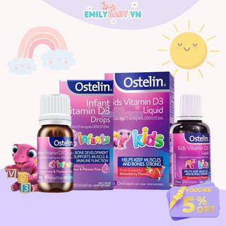 Vitamin D3 Drops cho bé 0m+ 2.4ml/20ml Ostelin Úc