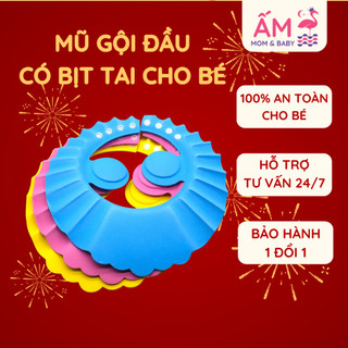 Mũ Tắm Gội Đầu Cho Bé Ấm Baby Nón Tắm Có Bịt Tai Cho Bé An Toàn Tiện Lợi Ấm Gift Decor
