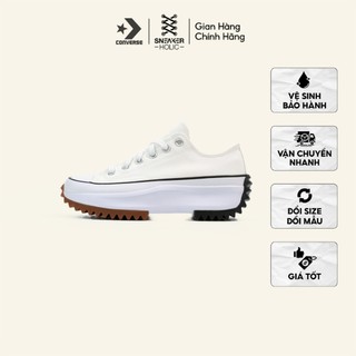 Giày sneaker nam nữ converse run star hike low white gum - 168817c - cổ thấp trắng, đế cao thời trang unisex, chính hãng