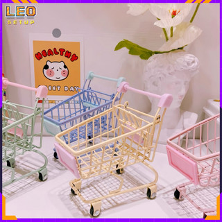 Xe đẩy hàng siêu thị mini đựng đồ trang trí nhà búp bê, decor bàn làm việc đạo cụ chụp ảnh sản phẩm