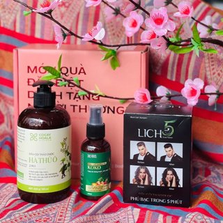 Dầu gội hà thủ ô + xịt tóc koko + dầu gội phủ bạc lich5