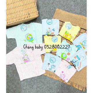 Áo Tay Ngắn Màu Cài Nút Jou Baby, 100% Vải Cotton Cao Cấp, Vải Mềm cho bé Sơ SinhTừ 3-8kg