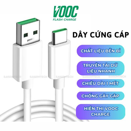 Combo Bộ Cục Củ Sạc Và Dây Cáp Sạc VOOC Oppo 20W Micro Usb/Type C Dây dài 1 mét dùng cho oppo samsung xiaomi vivo