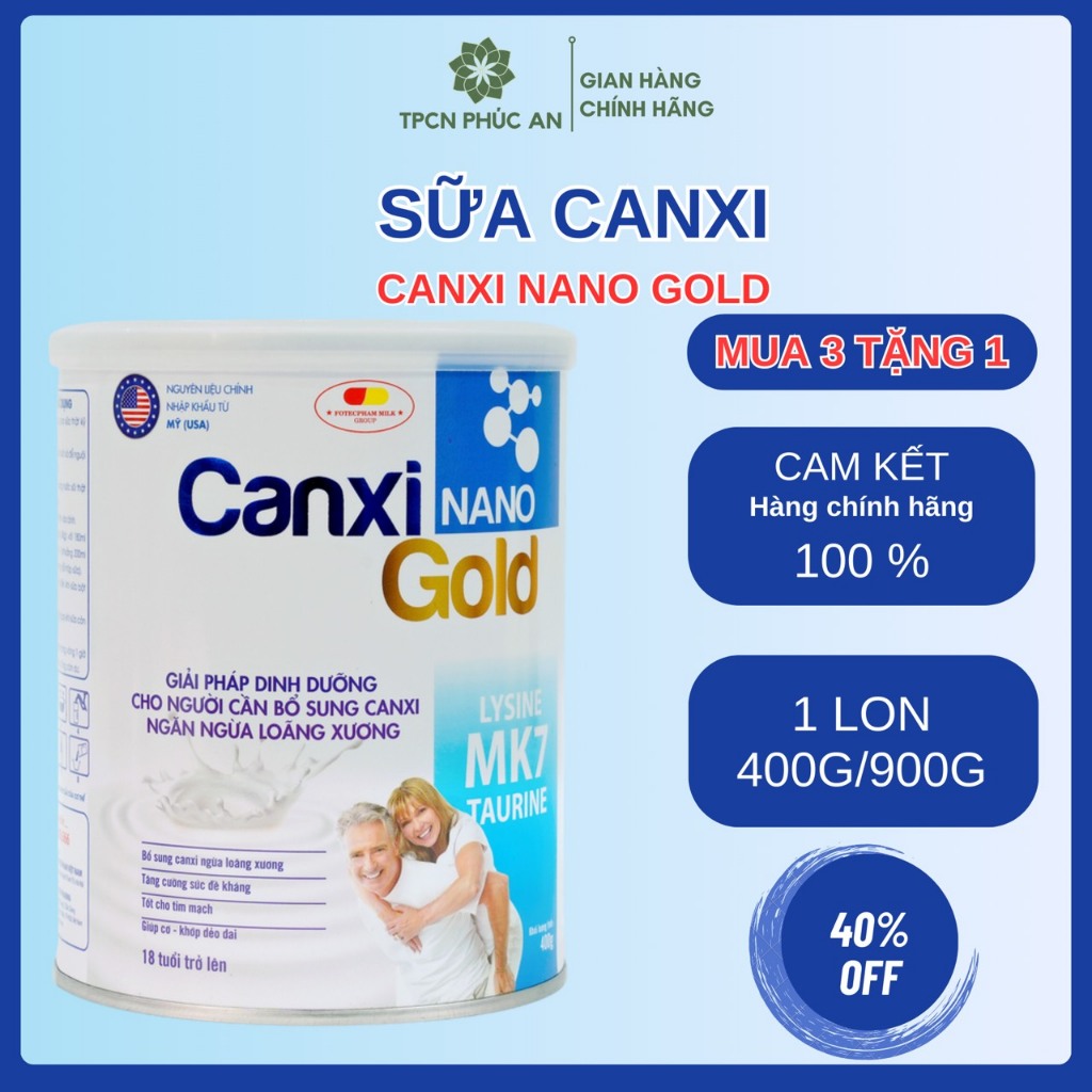 Sữa Canxi Cho Người Lớn Sữa Canxi Cho Người Lớn Tuổi Bổ Xung Canxi Chắc Khỏe Xương Khớp Canxi Nano Gold Chính Hãng