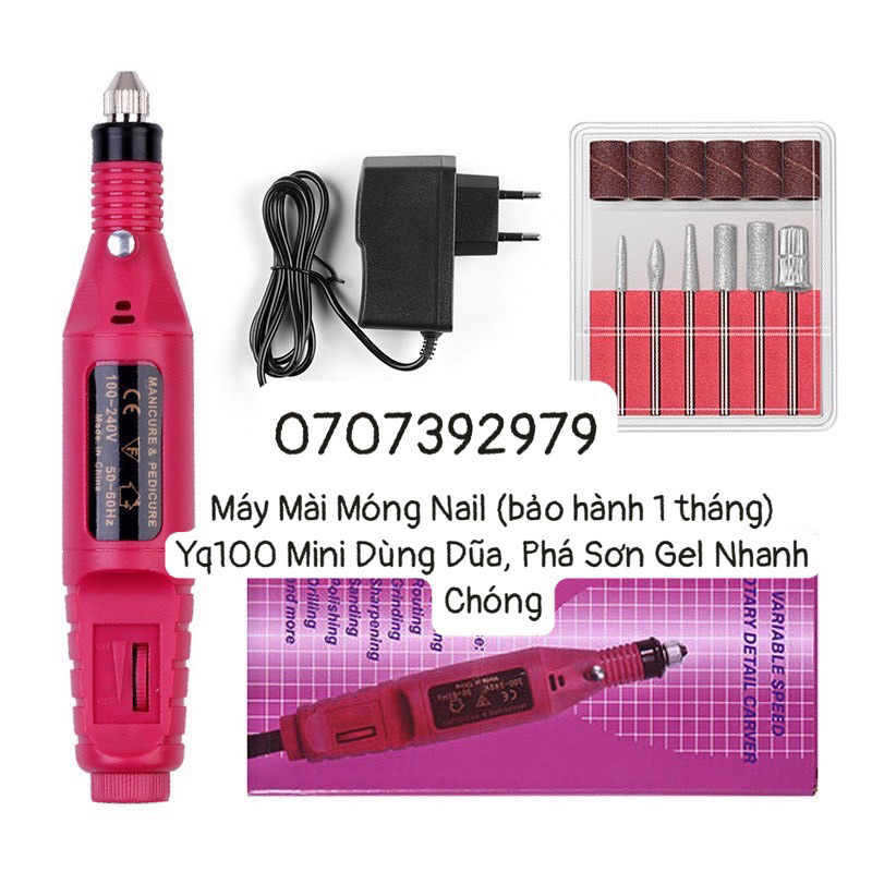 Máy Mài Móng Nail Yq100 Mini Dùng Dũa, Phá Sơn Gel Nhanh Chóng Tiện Lợi😍😍