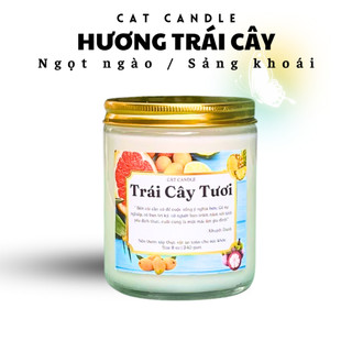 Nến thơm trái cây - nến thơm sáp thực vật không khói an toàn cho sức khỏe - nến thơm thư giãn handmade làm quà tặng
