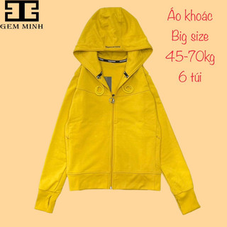 big size 45-70kg áo khoác chống nắng 6 túi vải thun cotton da cá