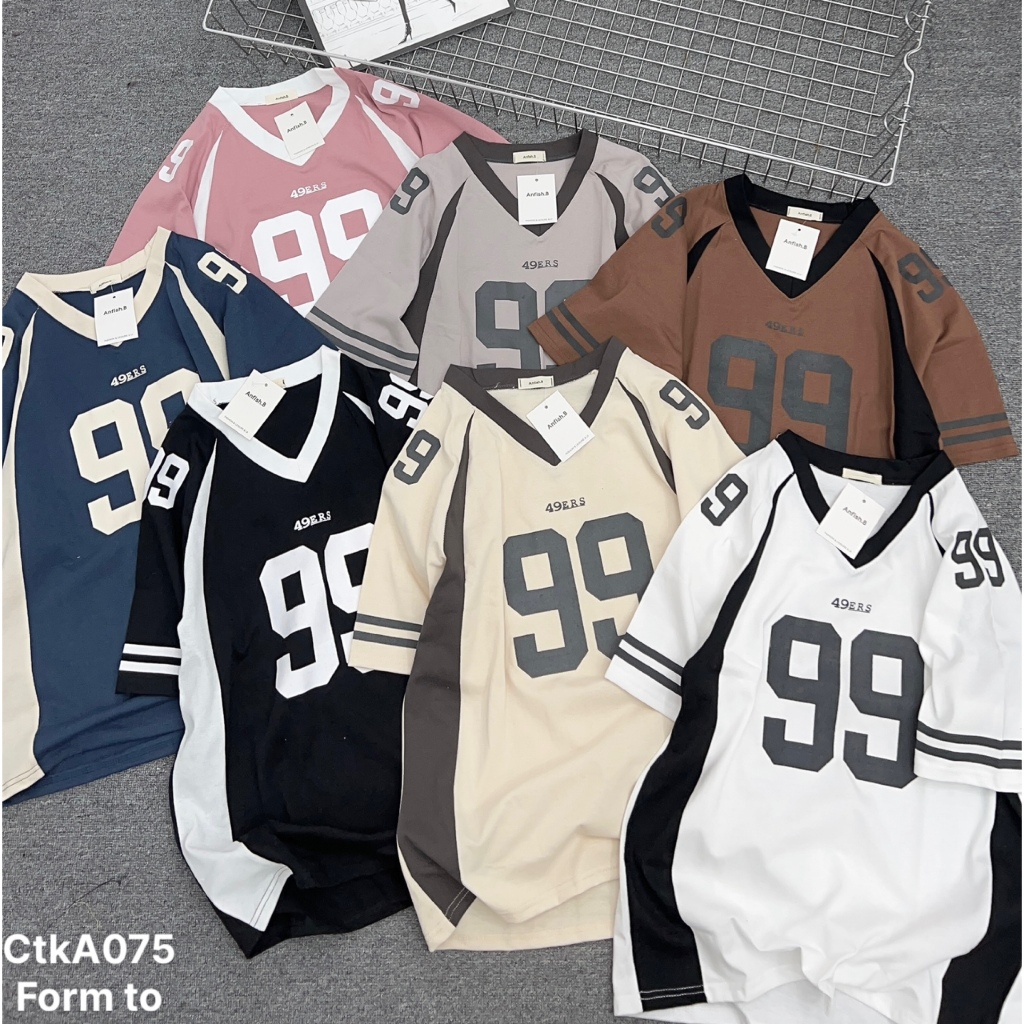 Áo thun tay nữ lỡ form rộng chất cotton khô 3158 số 99phong cách Hàn Quốc THUUNISEX M1247