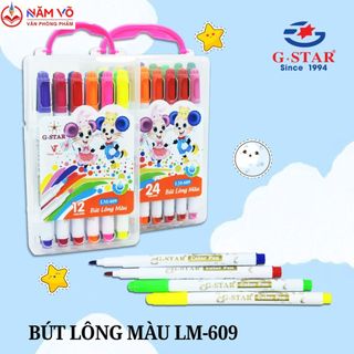 Hộp 12 /18 / 24 cây bút lông màu gstar / g-star / g star lm 609 / lm-609 12 màu / 18 màu / 24 màu tươi sáng