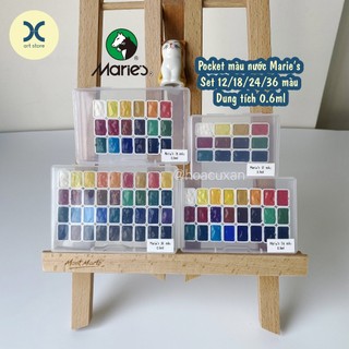 Pocket màu nước marie's hạng học sinh 12/18/24/36 màu dung tích 0.6ml