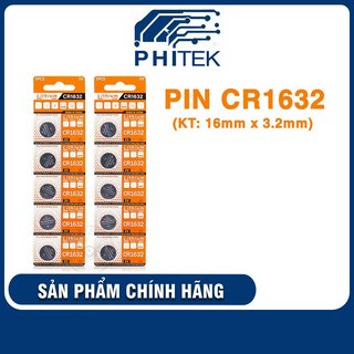 Pin nút cúc áo cmos cr1632 3v chính hãng phitek