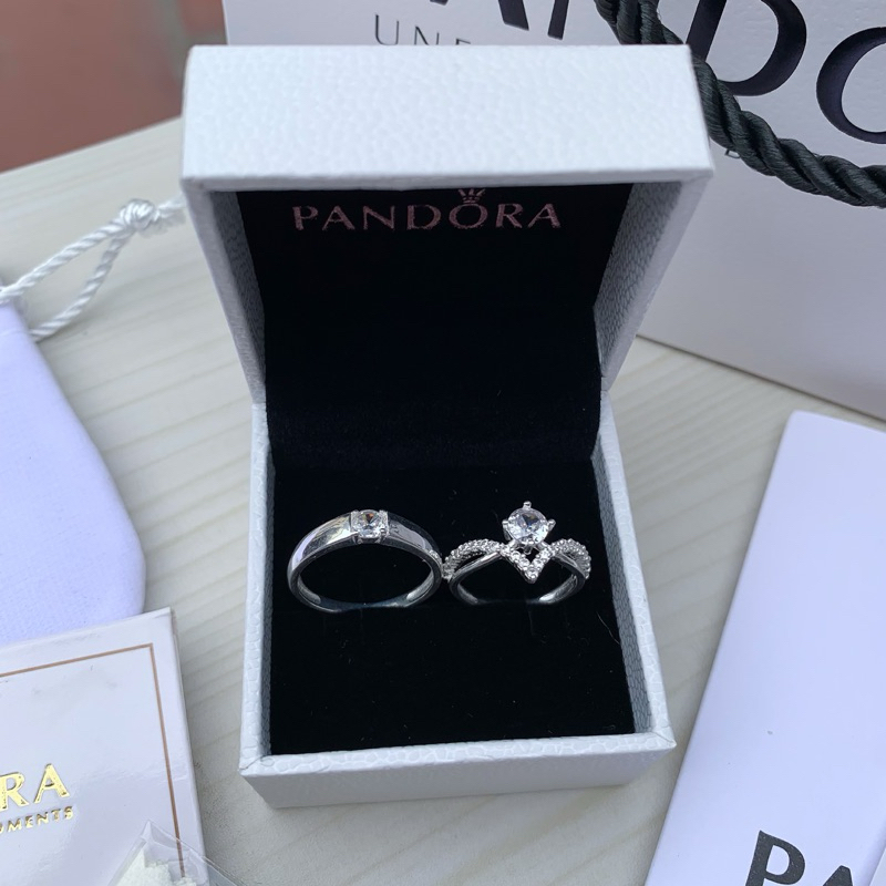 [Link số 2 - TẶNG CHỨNG CHỈ TÌNH YÊU] Các mẫu nhẫn đôi nam nữ thiết kế full box Pandora chất liệu bạc ta - Ceri Silve