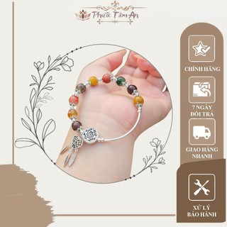 Vòng tay thạch anh ưu linh mix charm phước tâm an, vòng phong thủy, mang lại may mắn, tài lộc