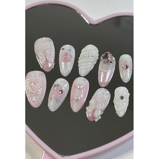 Nailbox thiết kế y2k gắn nơ charm mix đá xinh