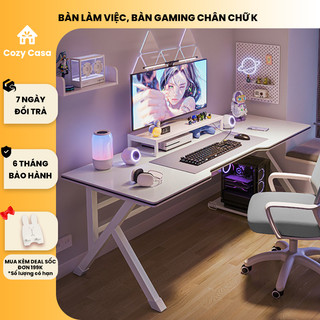 Bàn Làm Việc, Bàn Gaming Chân Chữ K Chân Sắt Mặt Gỗ Cao Cấp - GM80