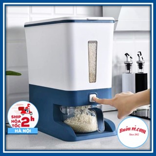 Thùng đựng gạo thông minh 10 Lít gia đình đa năng - Thùng đựng gạo 10kg đựng đồ khô chống ẩm mốc