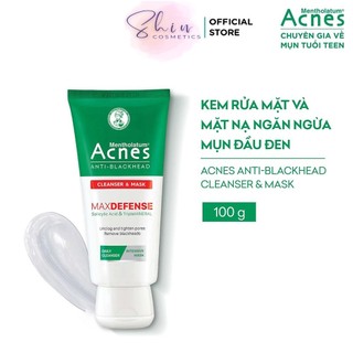 Kem rửa mặt & mặt nạ ngăn ngừa mụn đầu đen Acnes Anti-Blackhead Cleanser & Mask 100g