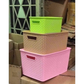 Giỏ đựng đồ bằng nhựa có nắp cao cấp kiểu hàn quốc song long