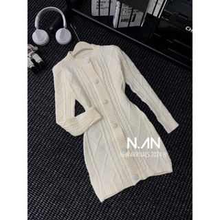 Váy len body vặn thừng khuy bọc QC