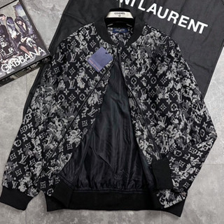 Áo khoác gió, áo bomber mẫu hot hai lớp ấm áp cho mùa thu đông màu loang phong cách cực chất-ÁO LV