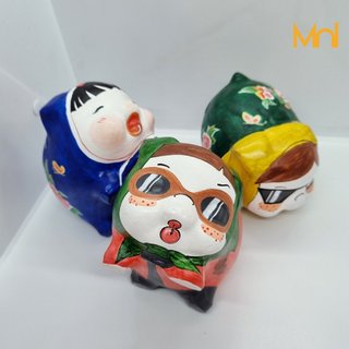 HEO ĐẤT Handmade - NINJA LEAD KHĂN TRẢI BÀN, 3 CHỊ EM NINJA (Quà Tặng Độc Đáo)