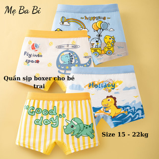 Set 4 quần sip đùi vải sợi tre cực thoáng mát cho bé trai 15kg đến 22kg