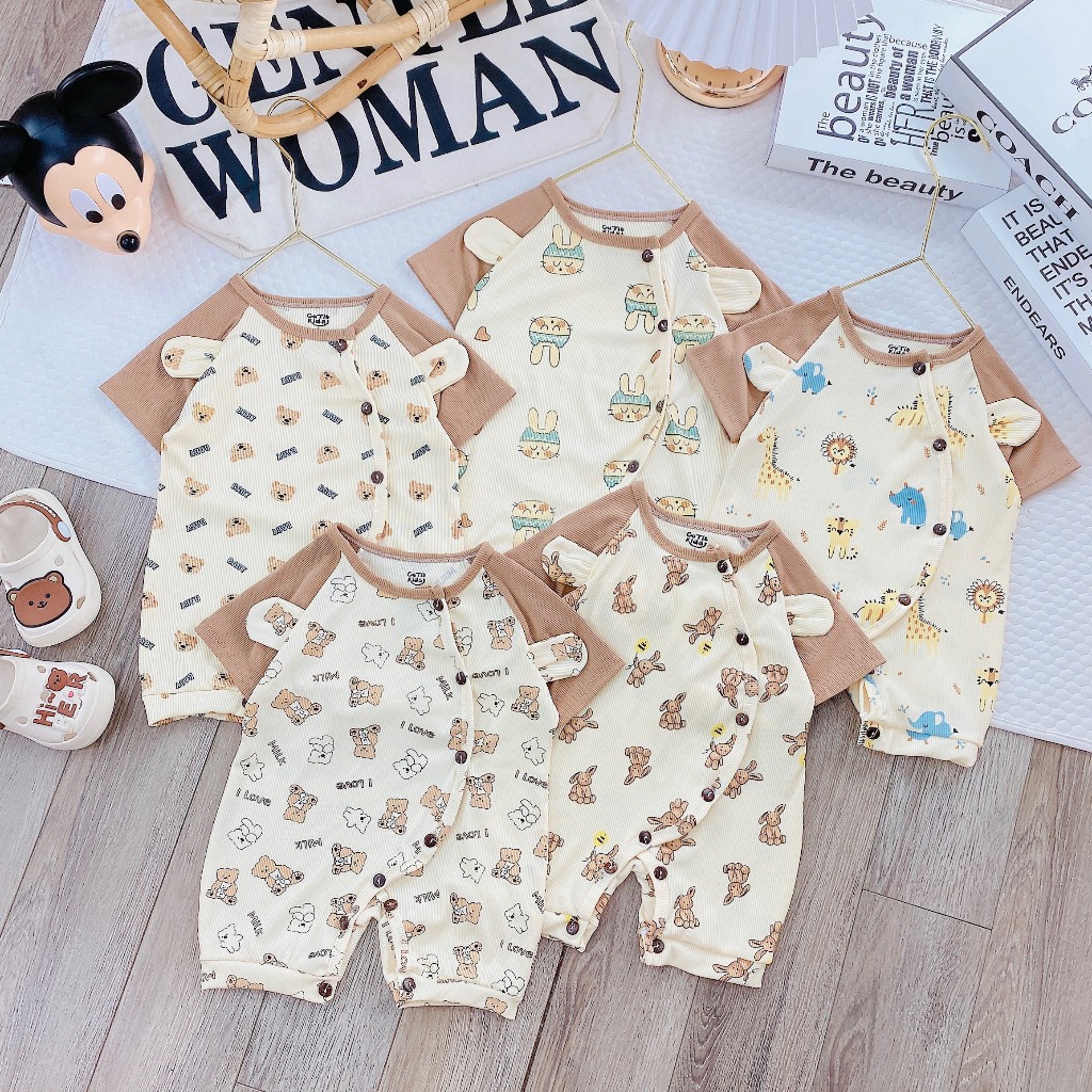 (MS90)Body đùi tăm lạnh khuy lệch tai thú cực xinh cho bé