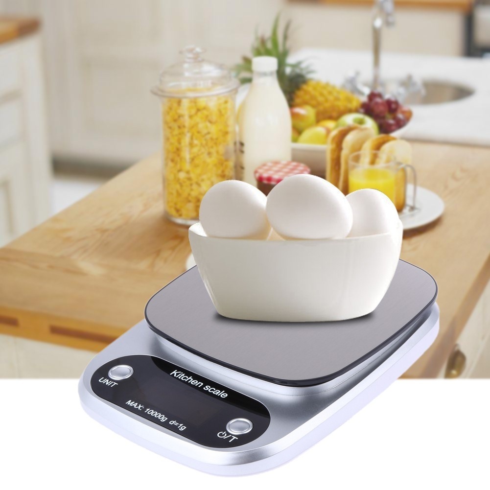 Cân tiểu ly điện tử nhà bếp mini định lượng 1g - 10kg làm bánh độ chính xác cao kèm 2 viên pin AAA