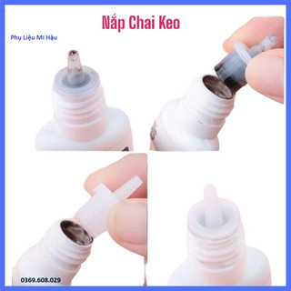 Combo nút thay đầu chai keo nối mi_nắp keo thay thế vòi chai keo bị tắc_ đầu vòi thay thế chai keo, phụ liệu mi hậu