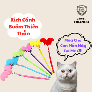 Dây xích cánh bướm thiên thần cho chó mèo, dây xích xinh đẹp cho thú cưng, dây dắt thú cưng cánh thiên thần