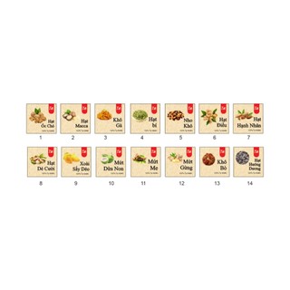 Tem chữ tết, giấy karaft dán hộp, hủ, chai, lọ đựng mứt Tết, khô, hộp quà tặng