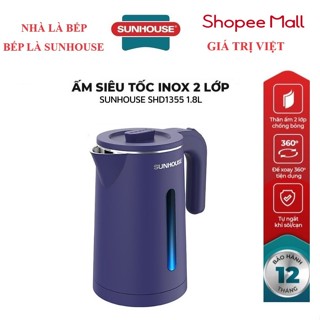 Ấm siêu tốc inox 2 lớp 1.8L Sunhouse SHD1355