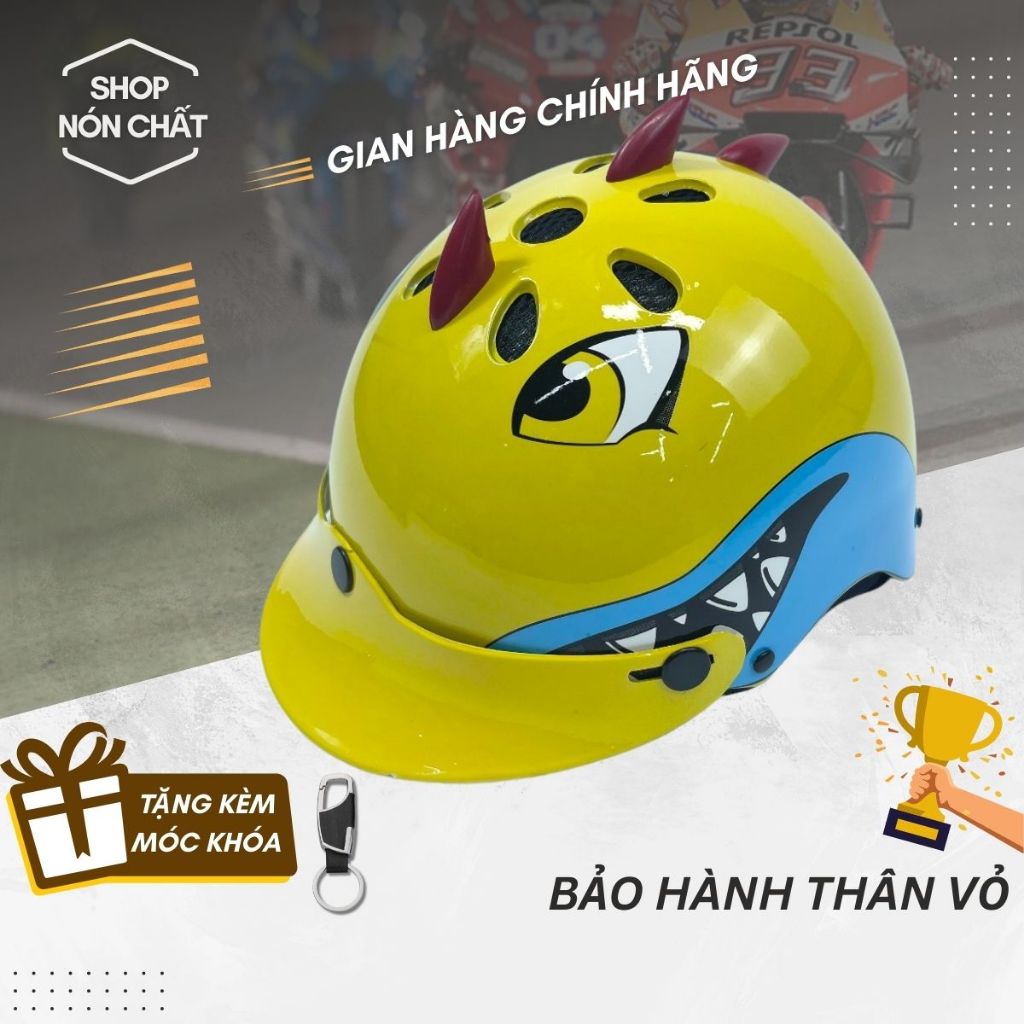 Mũ bảo hiểm khủng long cho bé trai và gái từ 4 đến 9 tuổi giá rẻ,nhiều màu