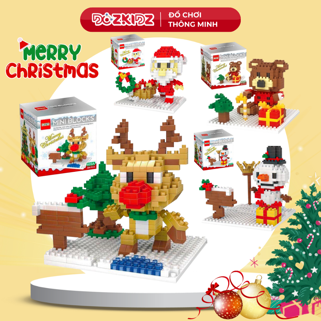 Đồ chơi Noel cho bé bộ xếp hình 290 đến 321 chi tiết  , bộ lắp ráp cho bé từ 6 tuổi - DOZKIDZ