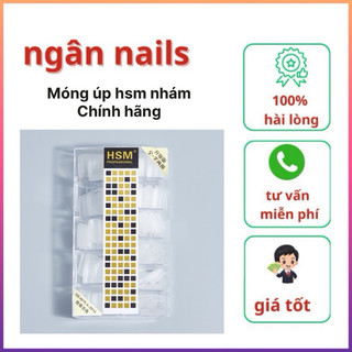 móng úp hsm nhám chính hãng - form nhọn ( trong- đục ) 12 size -500 móng form chuẩn