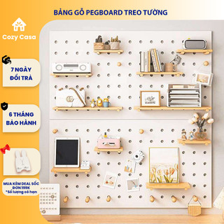  Bảng lỗ PEGBOARD Gỗ treo tường có phụ kiện đi kèm decor trang trí bàn làm việc phòng ngủ - GP295 