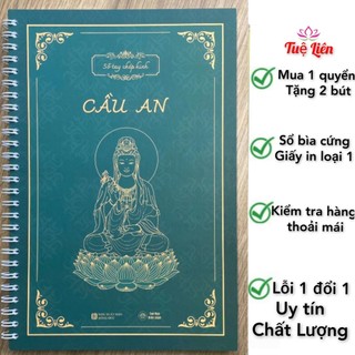 Sổ chép kinh cầu an in mờ _tặng kèm bút chép kinh.