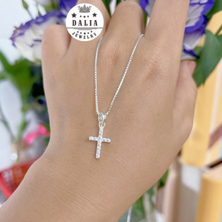 Dây chuyền thánh giá bạc thật nạm đá nhỏ xinh mẫu 05 DaLiA Jewelry vòng cổ chữ thập, thập giá
