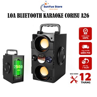 Loa Bluetooth Karaoke CORISU A26 Âm Thanh Sống Động Có Bass Tặng Kèm Mic Hát