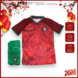 Bộ Quần Áo Tuyển Bồ Đào Nha Euro 2022 màu đỏ Vải thái cực chất - Quần Áo Bóng Đá WC